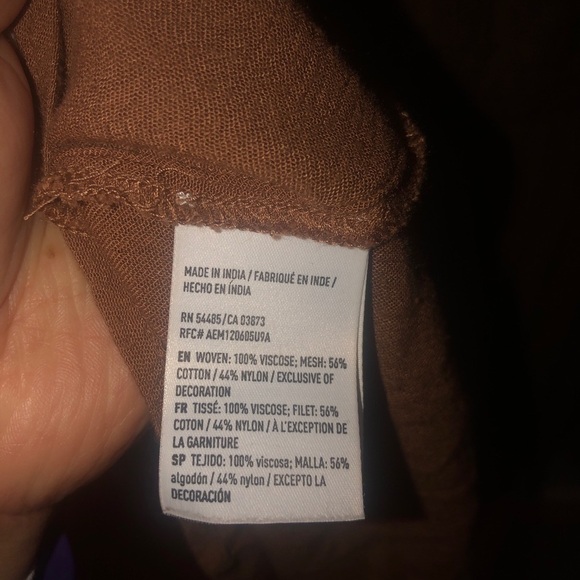 American Eagle Blush Pink Lace Peplum Bell Sleeve Long Sleeve Top Blouse - Picture 8 of 11